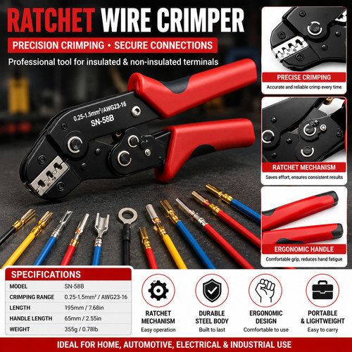 Ratchet crimping pliers - ratchet,
