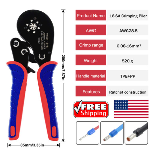 Crimping tool hexagonal - 16-6,