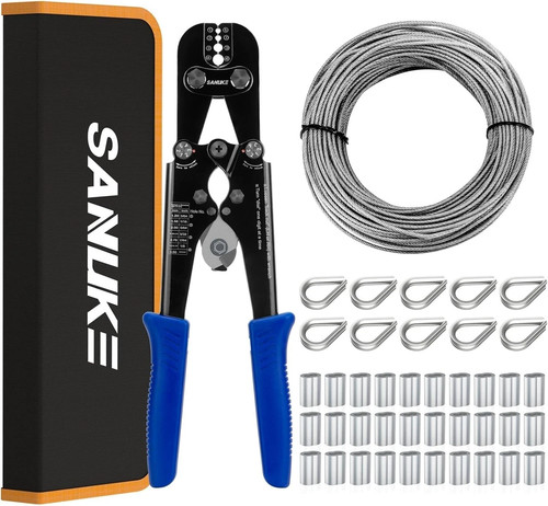 Wire rope crimping tool - crimping, kit